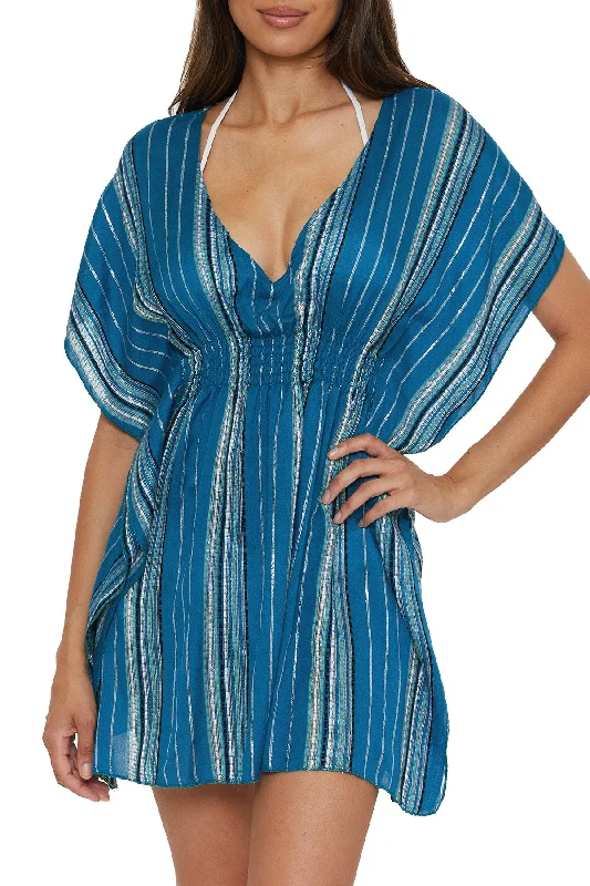 Sport-flow swimwear -Becca Radiance Stripe Lagoon Woven Tunic