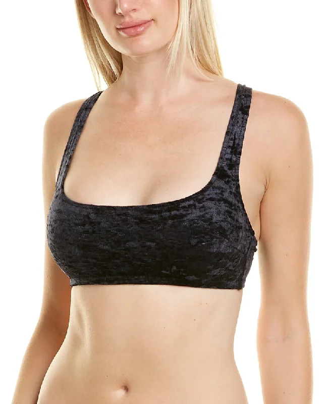 Slate Dry Sports Bra for Fitness -SHAN Velour Bralette Bikini Top