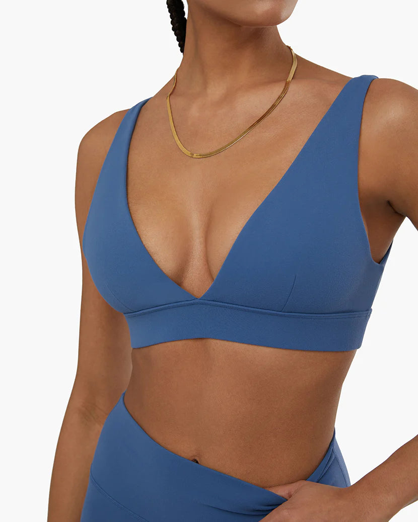 Two-Tone Amber Sports Bra for Contrast -WeWoreWhat V-Neck Bralette