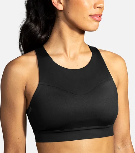 Lilac Smooth Sports Bra for Zumba -DRIVE 3 POCKET BRA - 001 BLACK