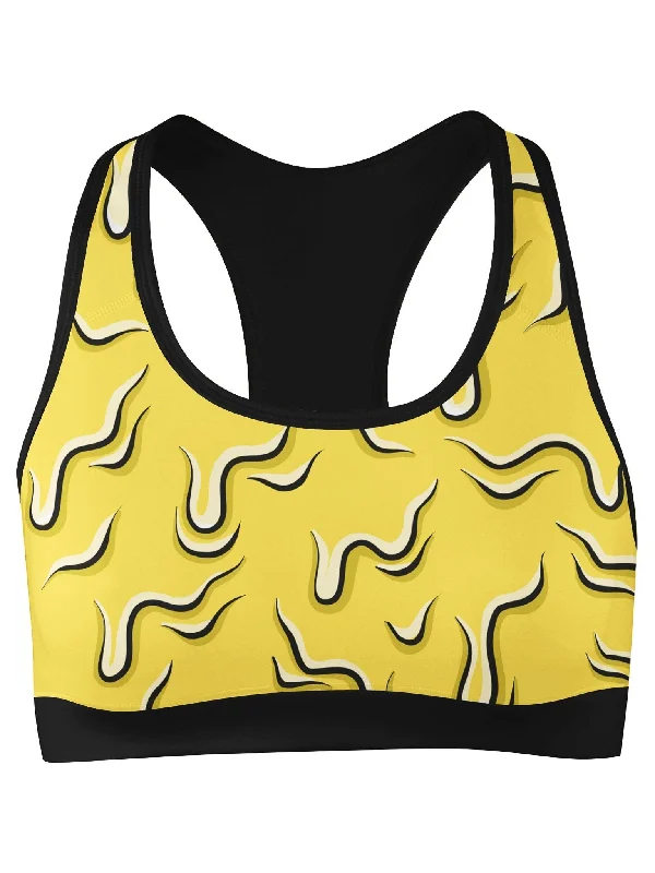 Forest Strong Sports Bra for Versatility -Neon Drippy (Yellow) Sports Bra