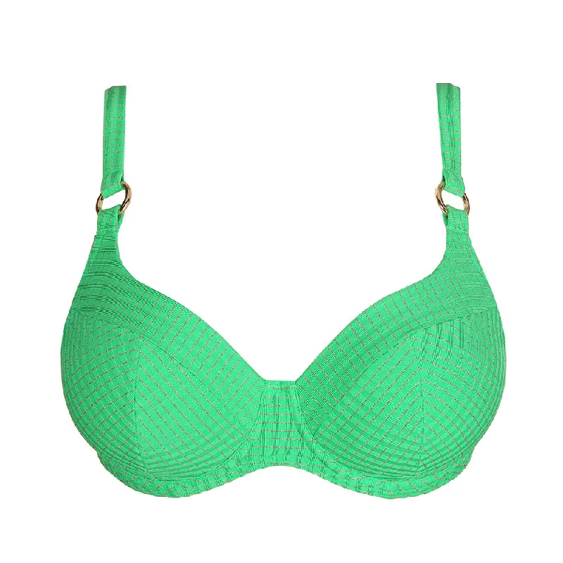 Navy chic swimwear -Maringa Lush Green Heartshape Bikini Top