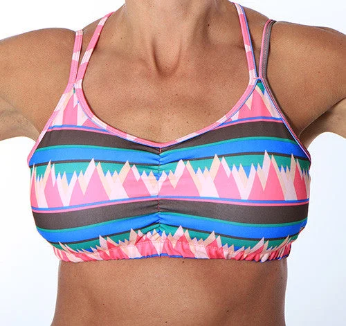 Rose Motion Sports Bra for Dryness -Summit Strappy Top Sports Bra