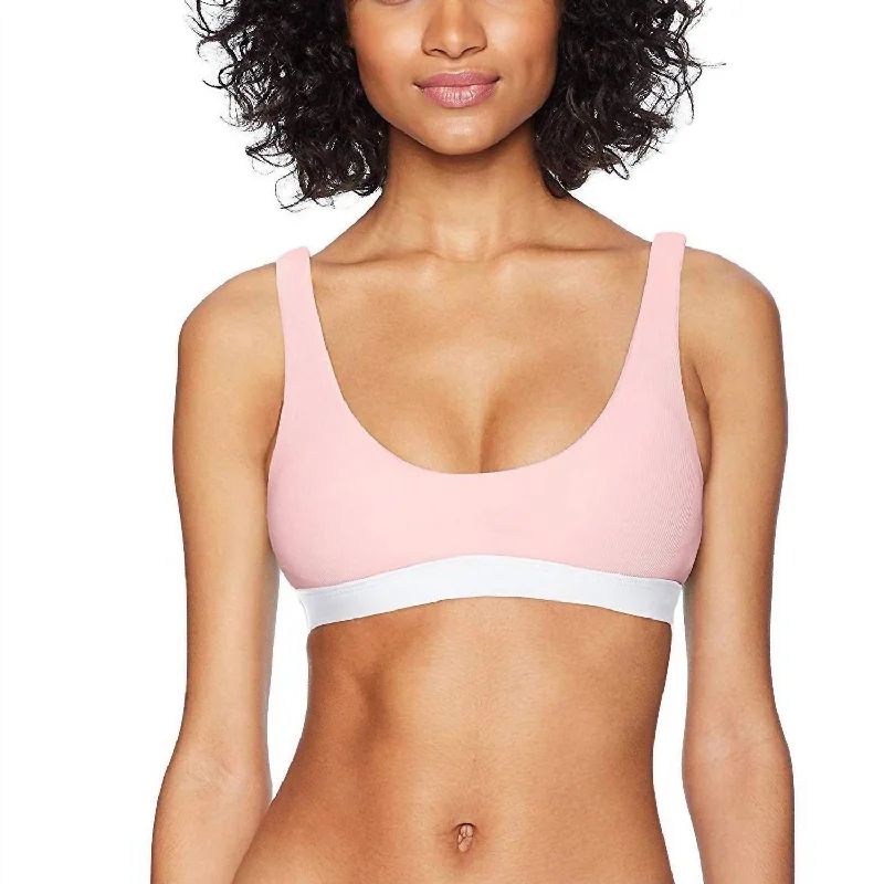 Sapphire Shock Sports Bra for Grip -Color Blocked Sport Bra Bikini Top In Pink