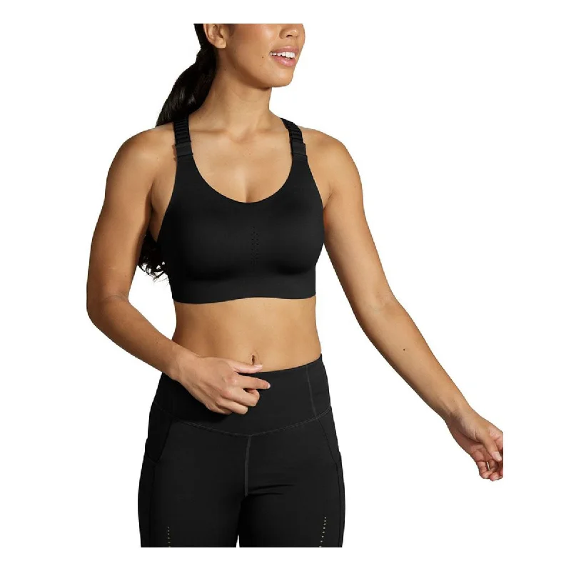 Lilac Sports Bra for Fitness -Brooks Dare Racerback Run Bra 2.0 - Black