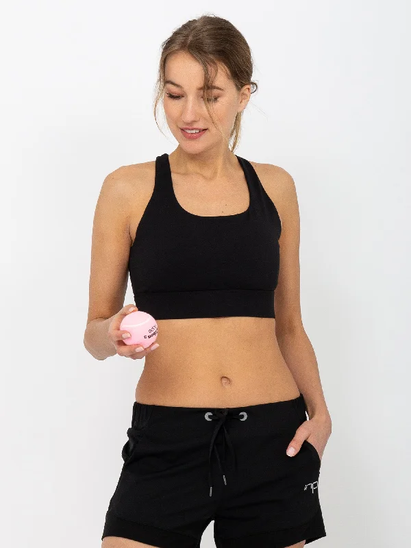 Slate Pop Sports Bra for Speed -Ashley High Impact Bra - Black