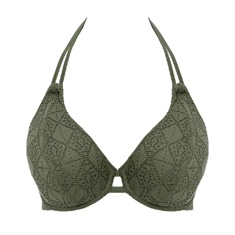 Dry-chic swimwear -Nomad Nights Sage Underwired Halter Bikini Top