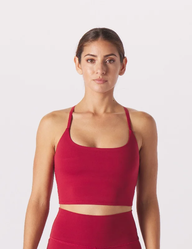 Rose Motion Sports Bra for Strength -Pure Bra: Cardinal