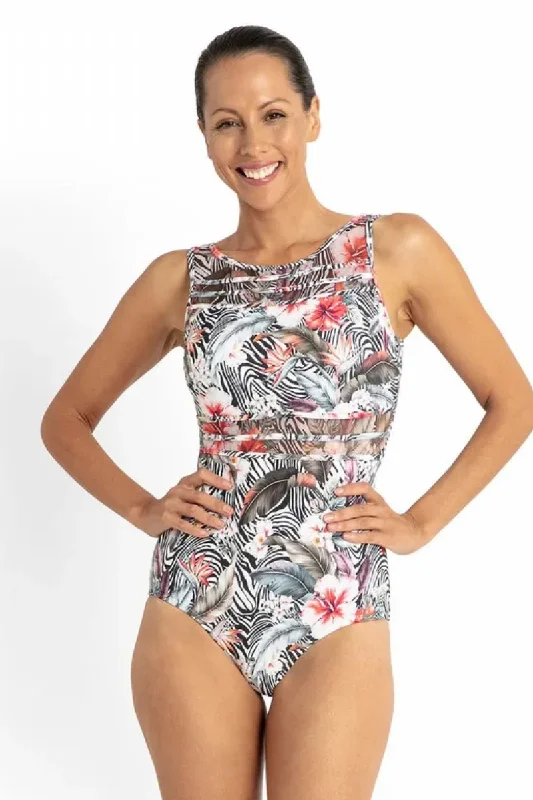 Long-flow swimwear -Jantzen Africa High Neck Mastectomy One Piece