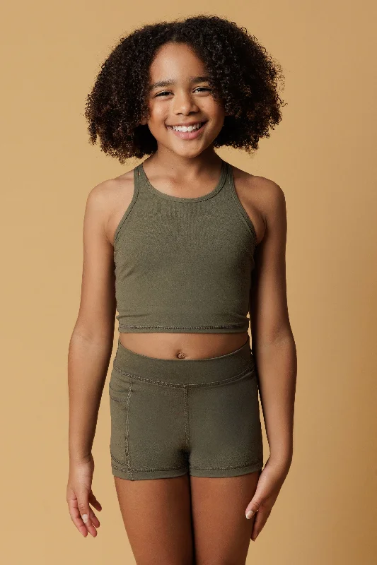 Pad Forest Sports Top for Cushion -Luxe Army Crop Top