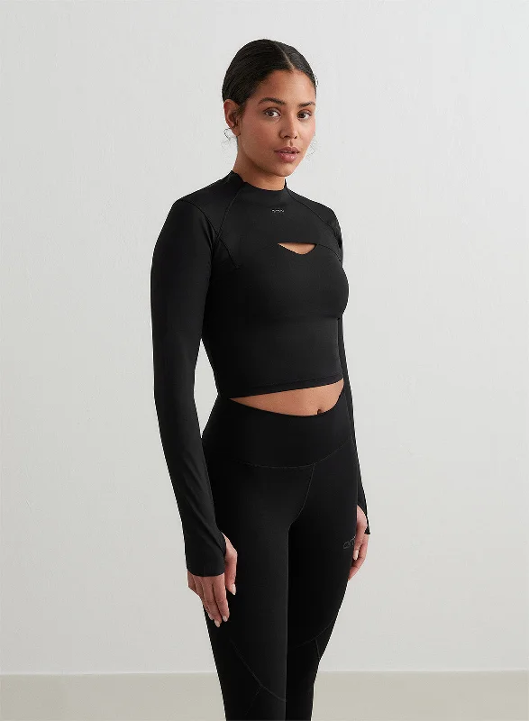 Rose Kinetic Sports Top for Strength -Black Sculpting Long Sleeve Bolero