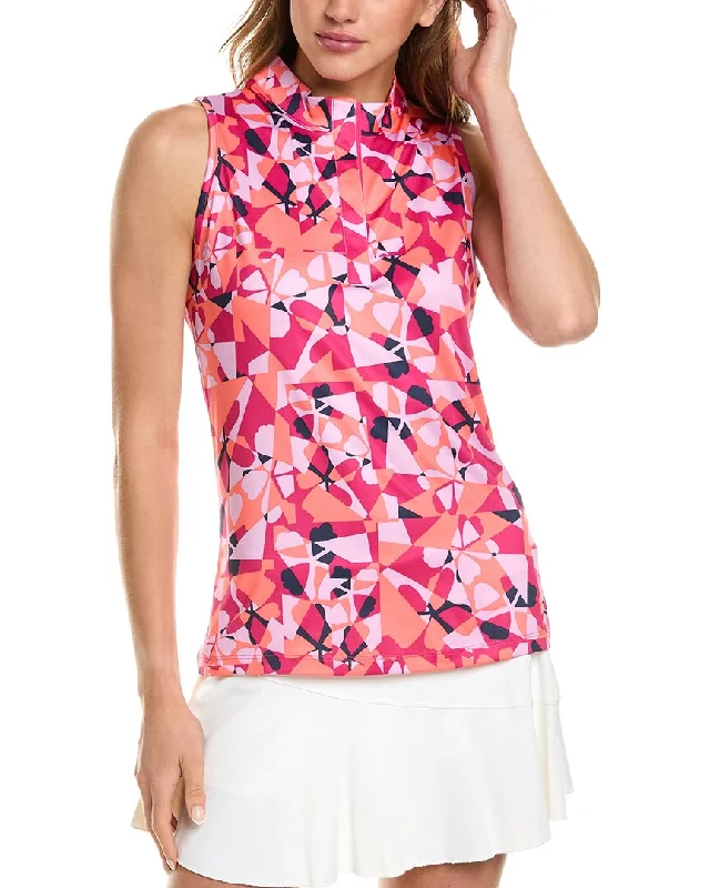 Amber Vent Sports Top for Summer -Dash Sleeve Sports Top for Running -Callaway Geometric Floral Top