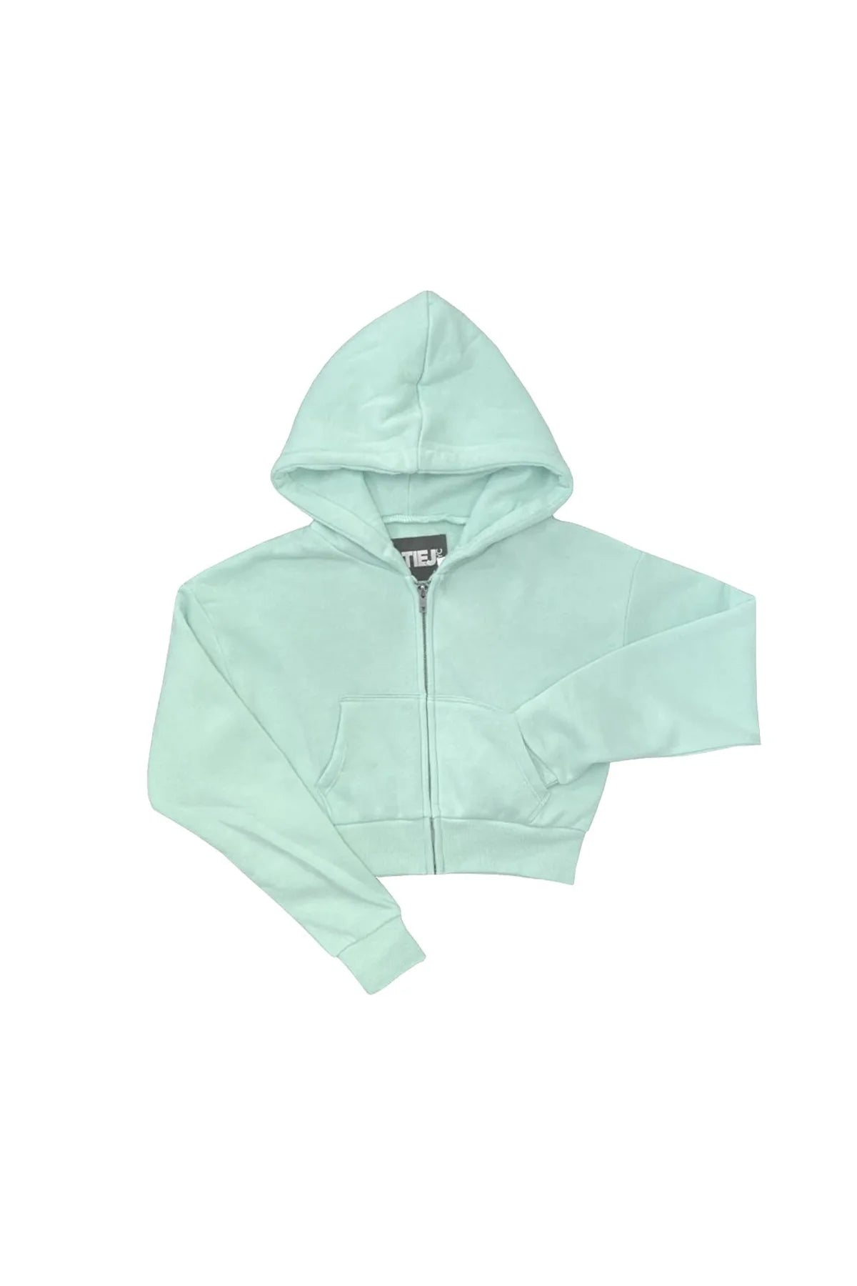 Youth Aqua Sports Top for Teens -Sea Green Dylan Zip Crop Hoody