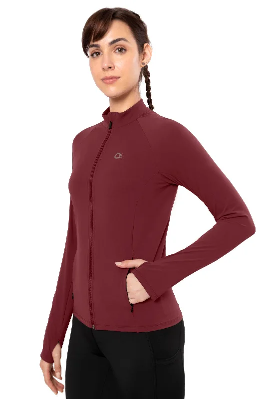 Lilac Soft Sports Top for Light -Energize Performance Full Sleeve Active Jacket - Chocolate Truffle