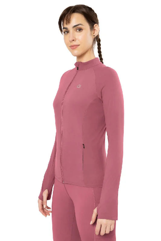 Cool Flex Sports Top for Summer -Energize Performance Full Sleeve Active Jacket - Heather Rose