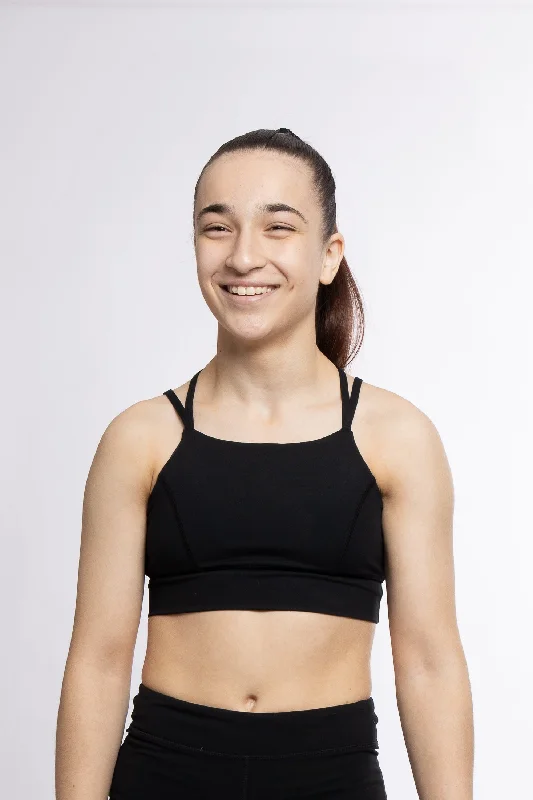 Slate Rose Sports Top for Speed -Luxe Highline Crop Jet