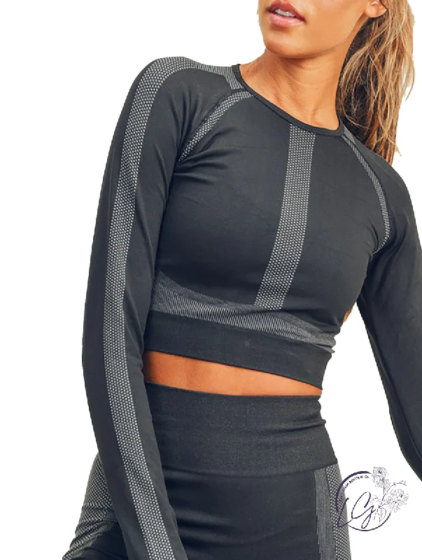 Rose Gym Sports Top for Layering -Hot Shots Seamless Long Sleeve