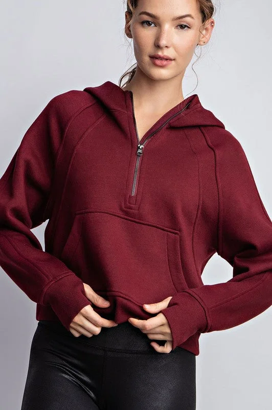 Quick Fit Sports Top for Convenience -Mind Your Manners Cropped Hoodie