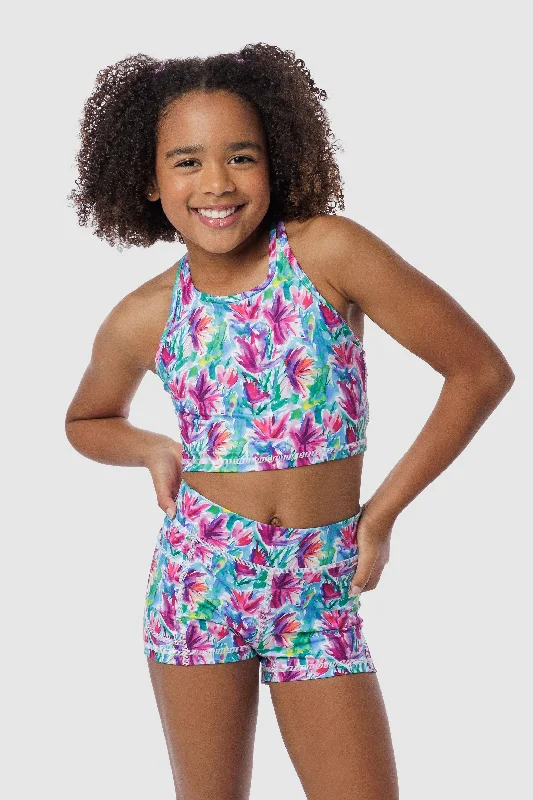 All-Flex Lilac Sports Top for Multi-Use -Luxe Jungle Fever Crop Top