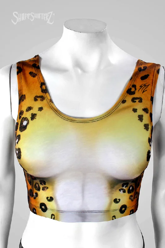 Dual Flow Sports Top for Style -Woman's  'Leopard' Crop Top