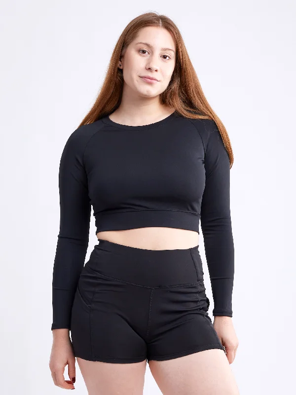 Forest Air Sports Top for Versatility -Long-Sleeve Crop Top