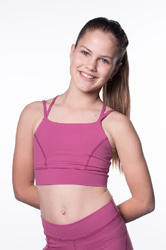 Sapphire Flex Sports Top for Stretch -Luxe Highline Crop Musk