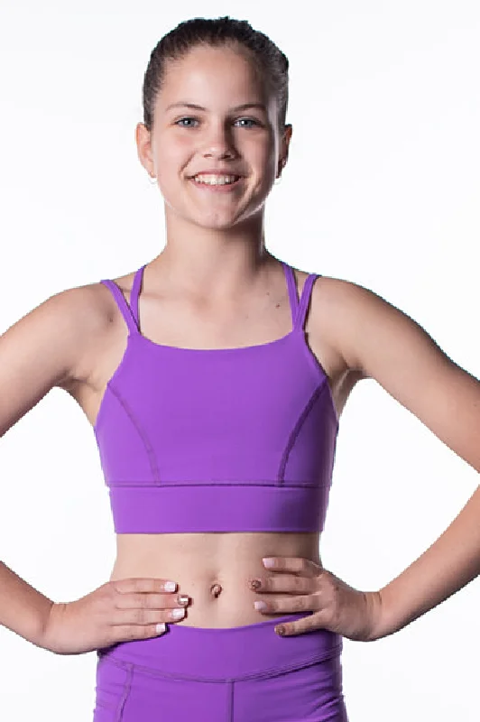 Slate Dual Sports Top for Ease -Luxe Highline Crop Purple