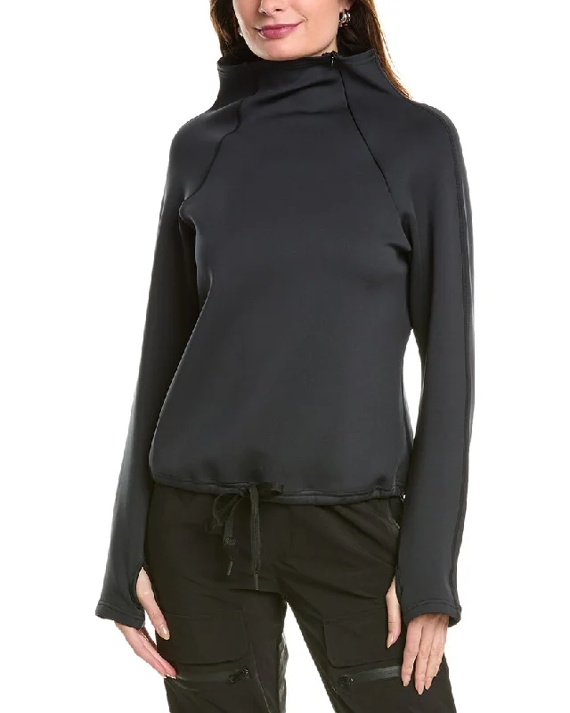 Cobalt Pad Sports Top for Style -SKEA Shine Zip Funnel Neck Top