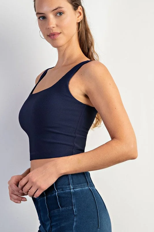 Move Air Sports Top for Activity -Stay Comfy Ribbed Crop Top