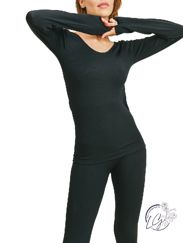 Amber Aqua Sports Top for Versatility -Unlimited Adventures Seamless Fleece Long Sleeve