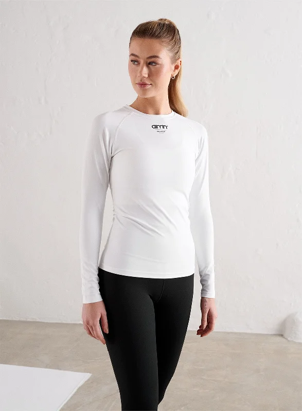 Slate Rose Sports Top for Weights -White Edge Core Long Sleeve